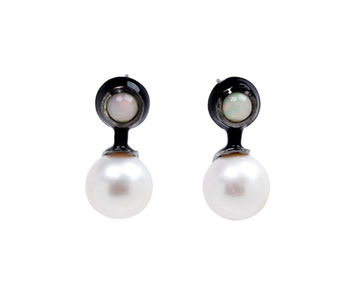 Nak Armstrong Nakard Pearl and Ethiopian Opal Sconce Earrings