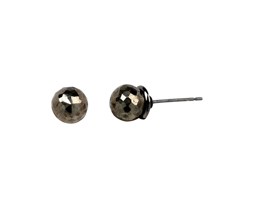Nak Armstrong Nakard Pyrite Sphere Mini Pushpin Stud Earrings - Side View