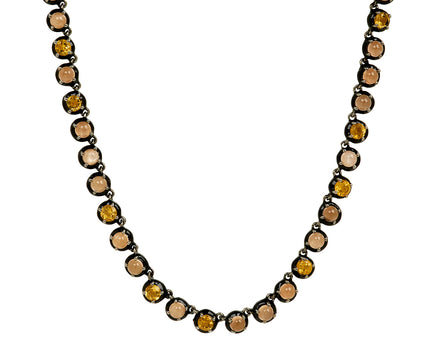 Nak Nakard Armstrong Small Georgian Peach Moonstone and Citrine Rivière Necklace