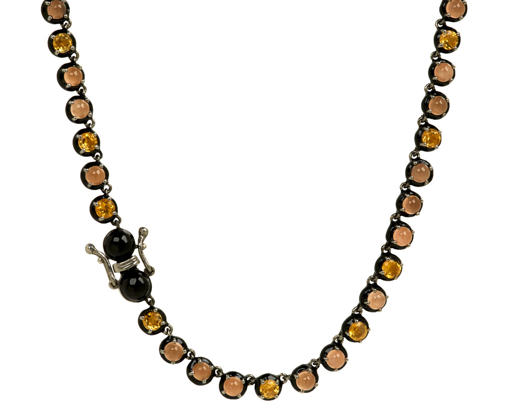 Nak Nakard Armstrong Small Georgian Peach Moonstone and Citrine Rivière Necklace - closure