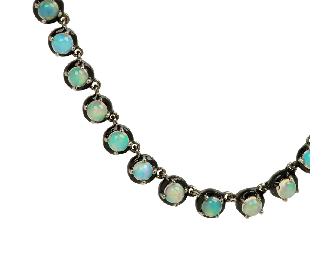 Nak Nakard Armstrong Small Georgian Ethiopian Opal Rivière Necklace - closeup