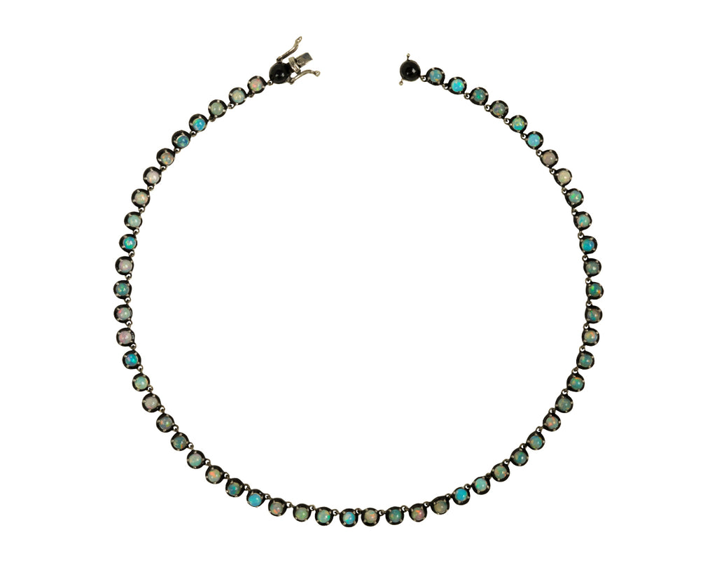 Nak Nakard Armstrong Small Georgian Ethiopian Opal Rivière Necklace - open