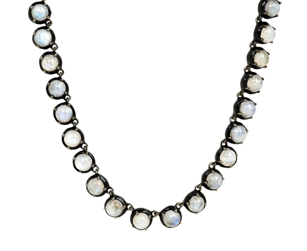 Nak Nakard Armstrong Large Georgian Rainbow Moonstone Rivière Necklace