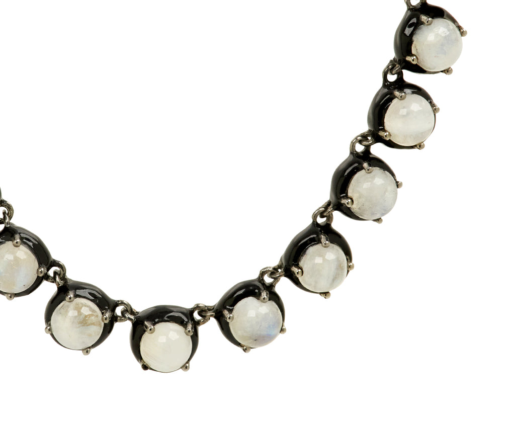 Nak Nakard Armstrong Large Georgian Rainbow Moonstone Rivière Necklace - closeup
