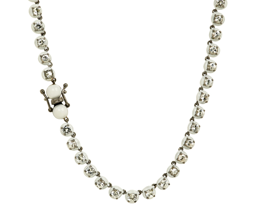Nak Nakard Armstrong Small Georgian White Zircon Rivière Necklace - closure