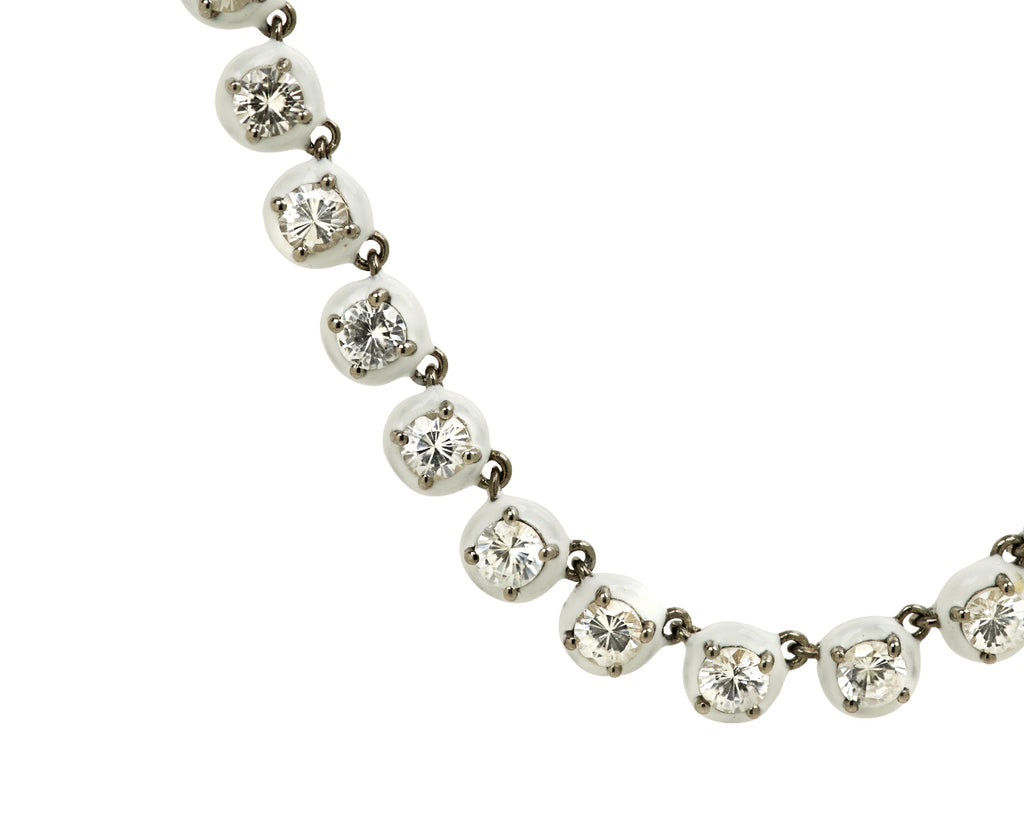 Nak Nakard Armstrong Small Georgian White Zircon Rivière Necklace - closeup