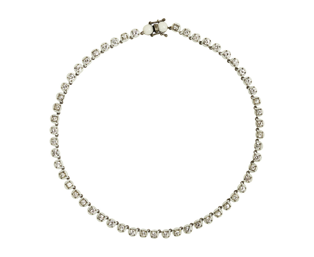 Nak Nakard Armstrong Small Georgian White Zircon Rivière Necklace - top down