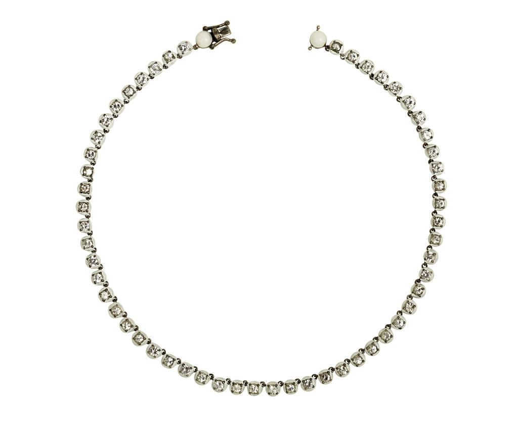 Nak Nakard Armstrong Small Georgian White Zircon Rivière Necklace -open