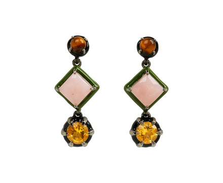 Nak Nakard Armstrong Tigers Eye, Opal and Citrine Tropy Earrings