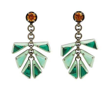 Nak Nakard Armstrong Citrine, Malachite and Chrysoprase Philoden Earrings