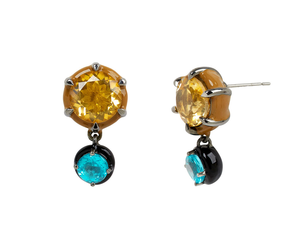 Citrine and Apatite Spyglass Earrings
