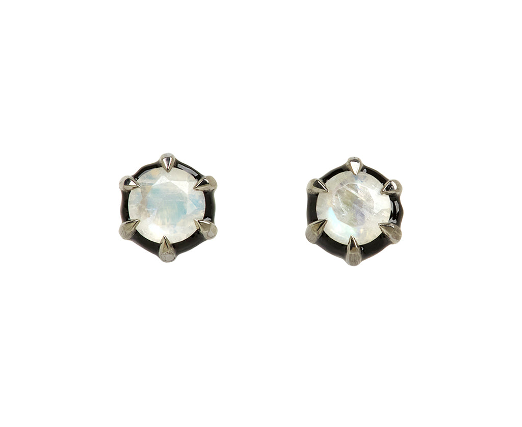 Nak Nakard Armstrong Georgian Estate Rainbow Moonstone Stud Earrings