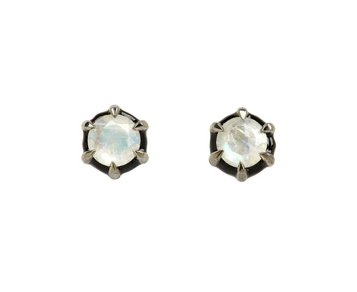 Nak Nakard Armstrong Georgian Estate Rainbow Moonstone Stud Earrings