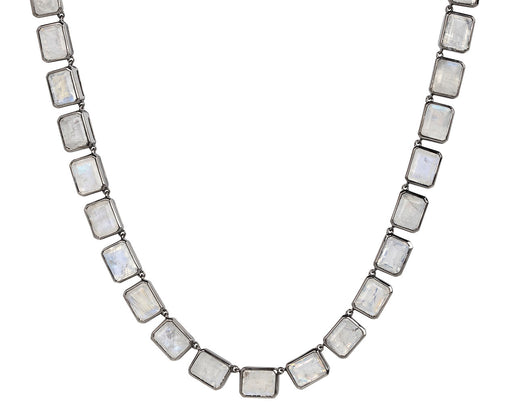 Nak Armstrong Nakard Rainbow Moonstone Riviere Deco-Tile Necklace