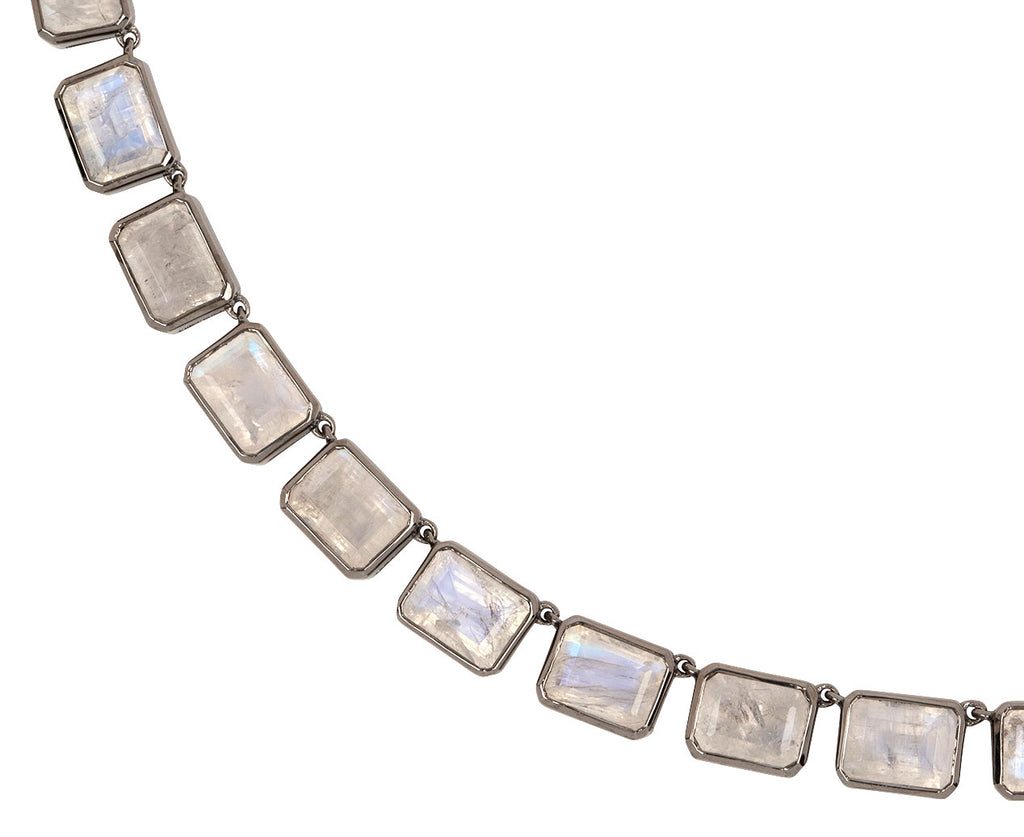 Rainbow Moonstone Riviere Deco-Tile Necklace