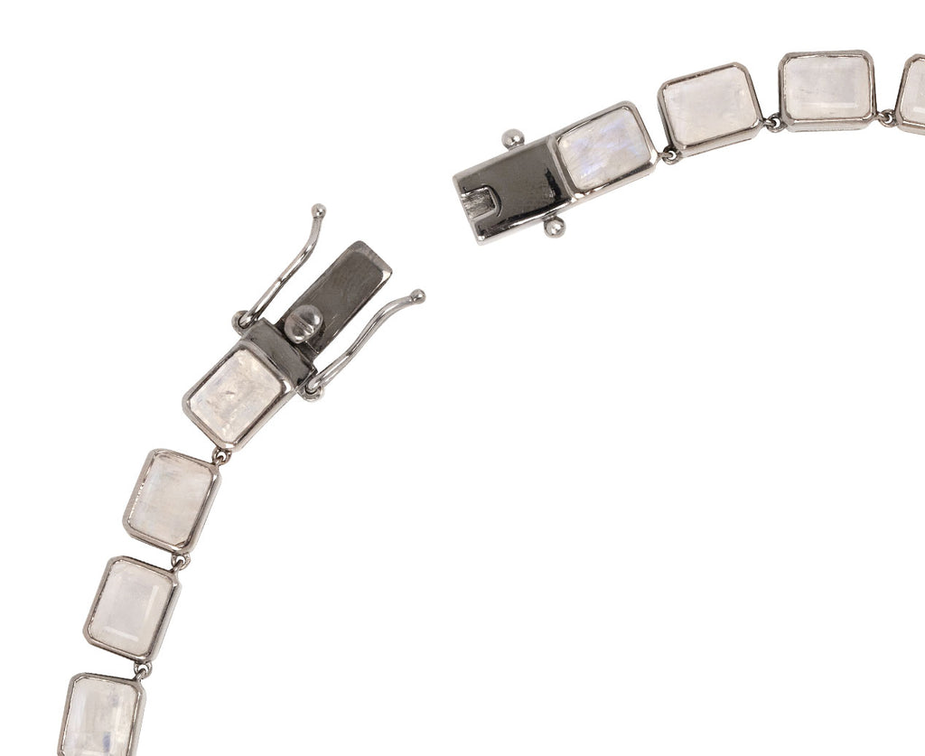 Nak Armstrong Nakard Rainbow Moonstone Riviere Deco-Tile Necklace - Closure Closeup