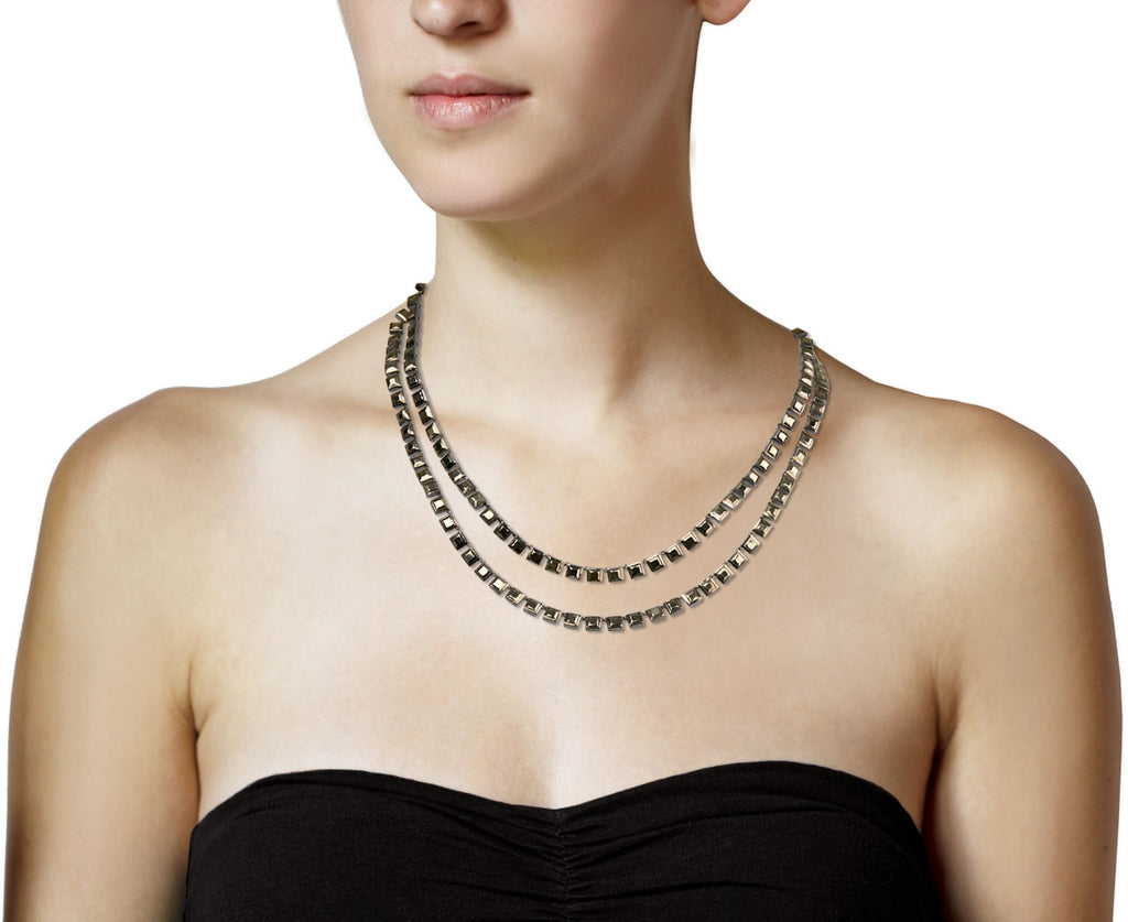Nak Armstrong Nakard Pyrite Opera Tile Necklace - Profile Doubled