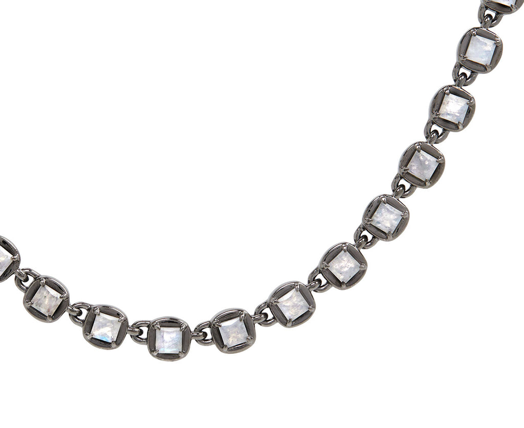 Nak Armstrong Nakard Rainbow Moonstone 3D Tile Chain Opera Necklace - Closeup