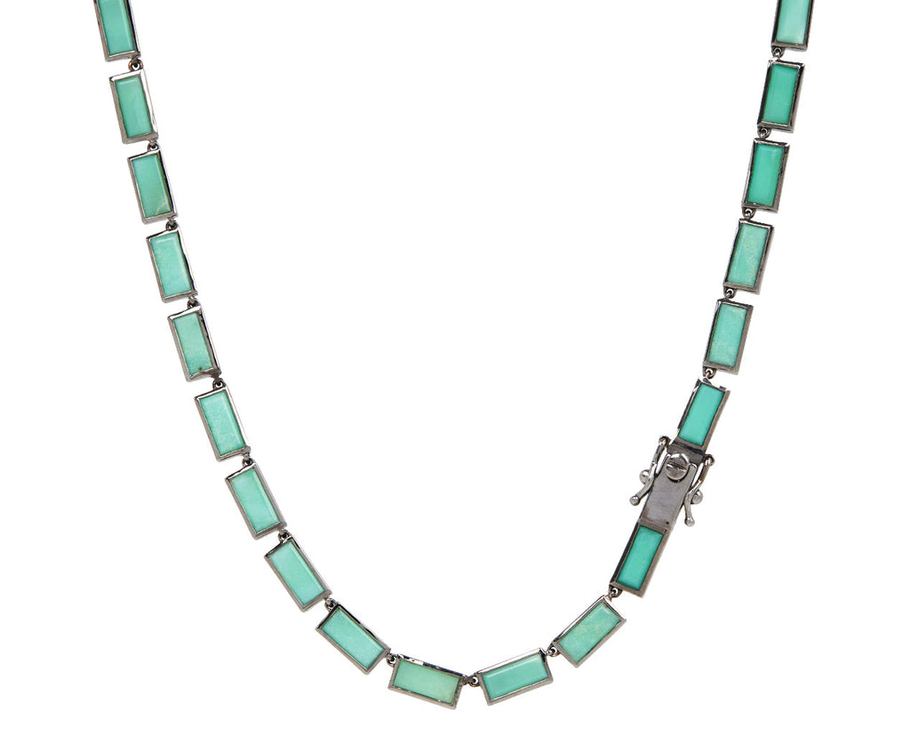 Nak Armstrong Nakard Chrysoprase Linear Baguette Tile Riviere Neckace - Closure Closed