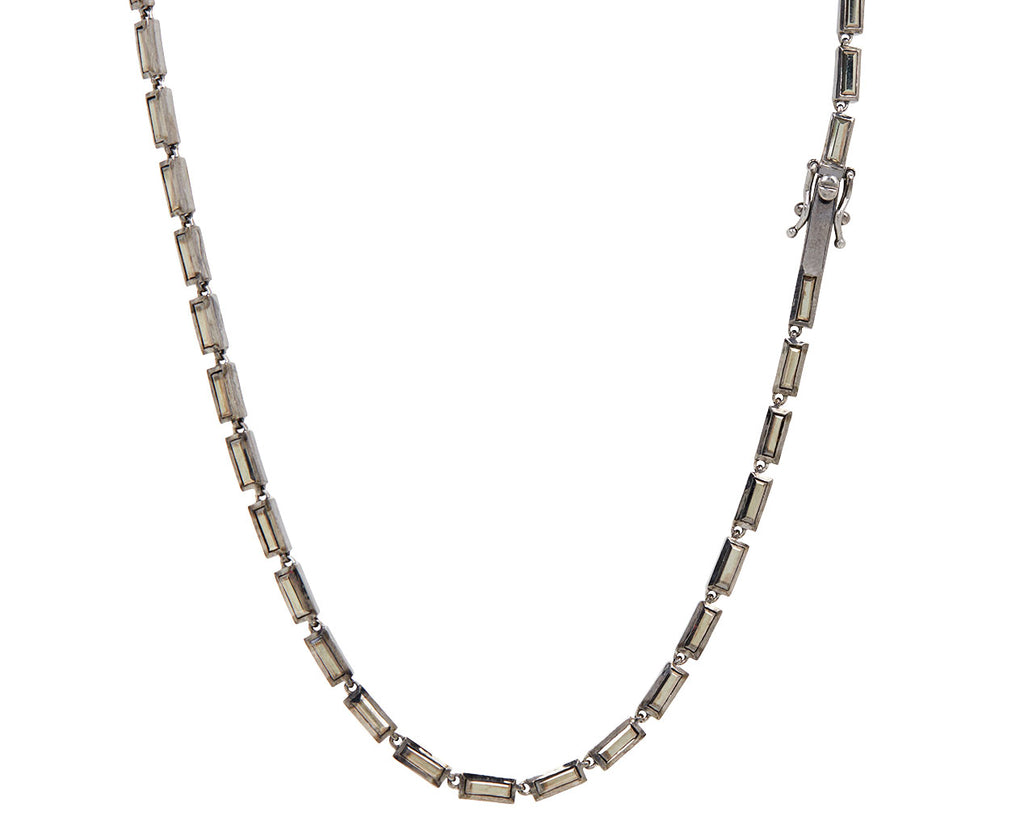 Nak Armstrong Nakard Pyrite Mini Linear Baguette Necklace - Closure Secured