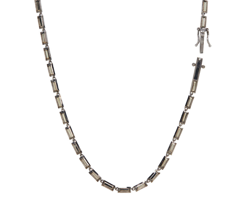 Nak Armstrong Nakard Pyrite Mini Linear Baguette Necklace - Closure Open