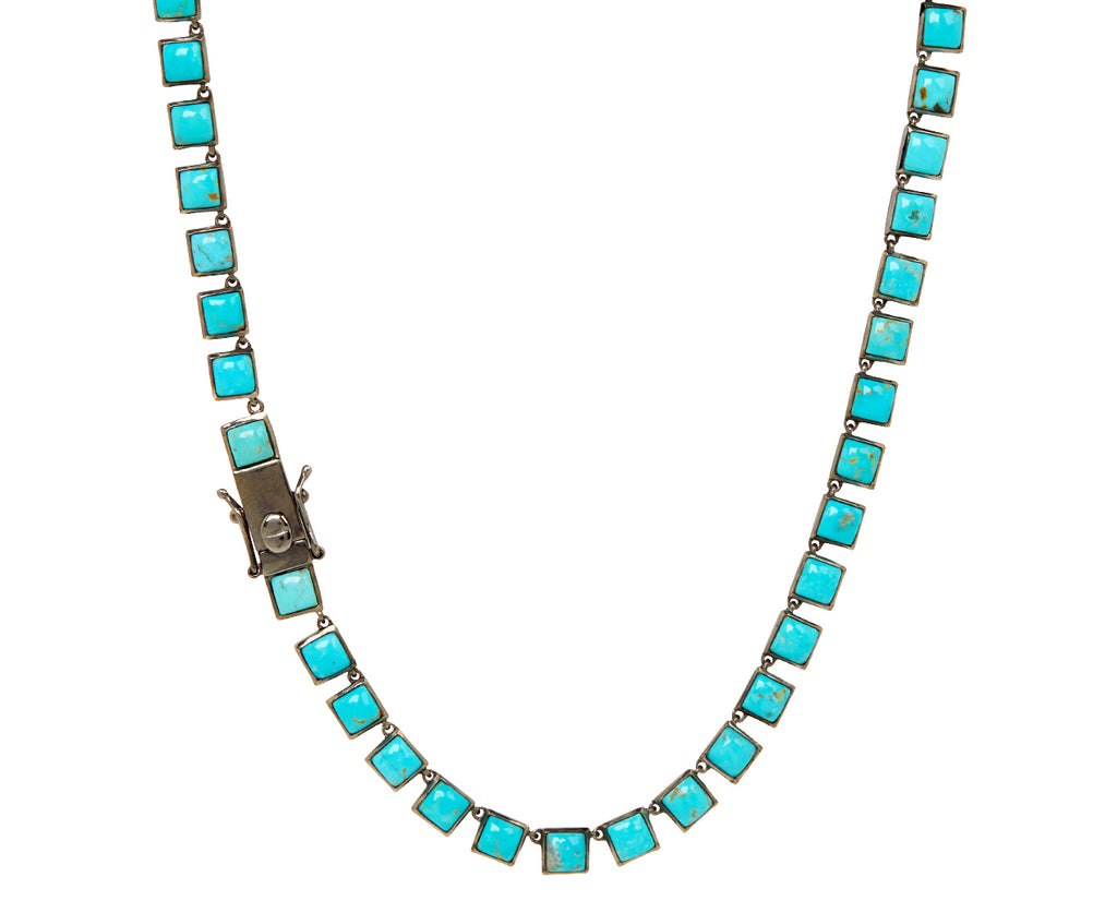 Nak Armstrong Turquoise Riviere Square Tile Necklace - Closure