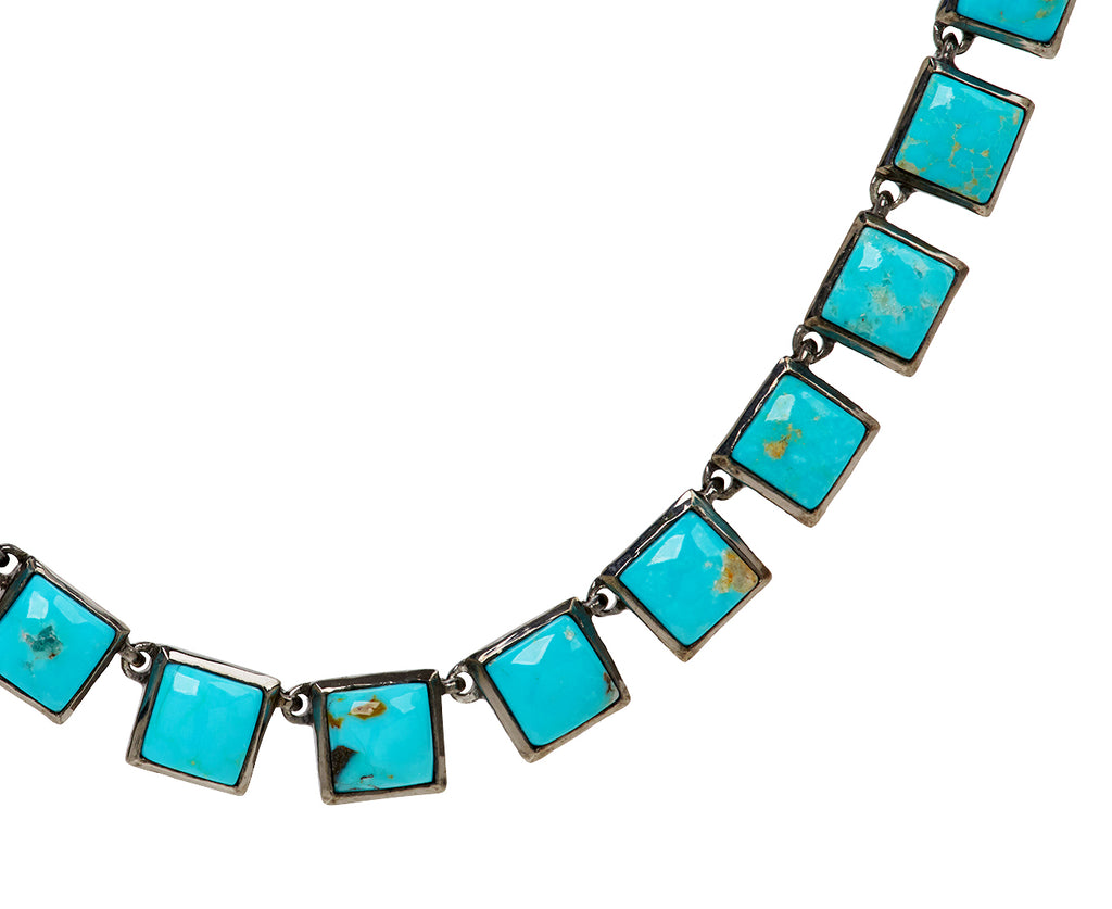 Nak Armstrong Turquoise Riviere Square Tile Necklace - Closeup