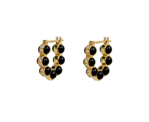 L'Atelier Nawbar Black Onyx The Carbon 1 Hoop Earrings