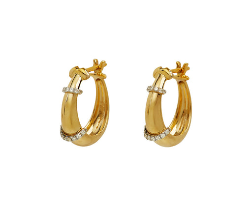 Gold Buoy Hoop Earrings - TWISTonline 