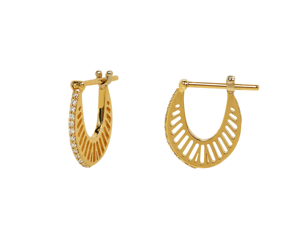 Small Diamond Flat Ray Hoops - TWISTonline 