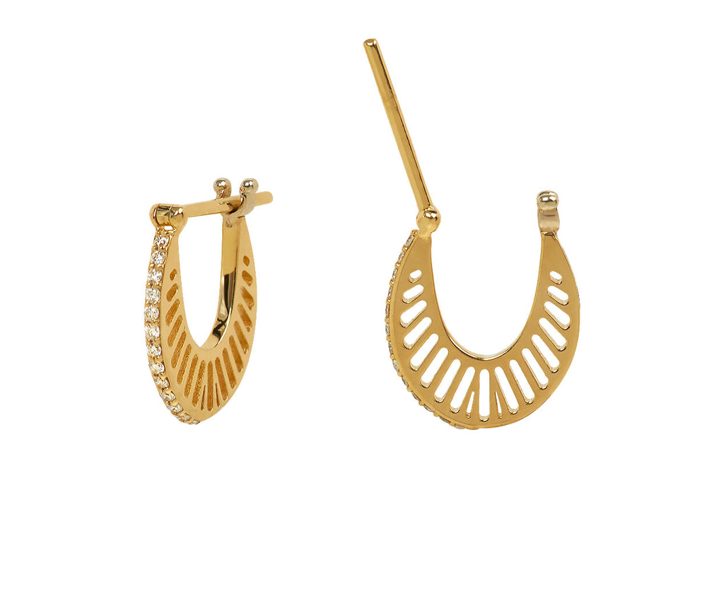 Small Diamond Flat Ray Hoops - TWISTonline 