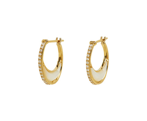 Mother-of-Pearl and Diamond Bloop Earrings - TWISTonline 