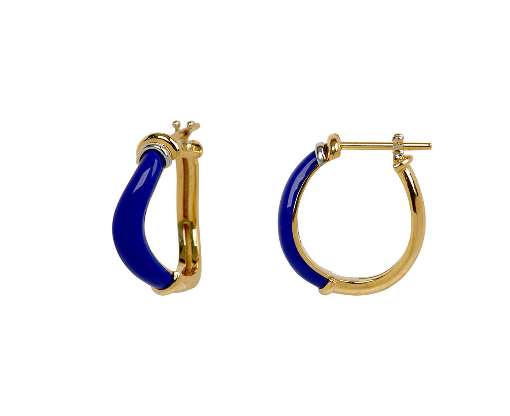 L'Atelier Nawbar Lapis Boa Belly Stone Hoop Earrings - side
