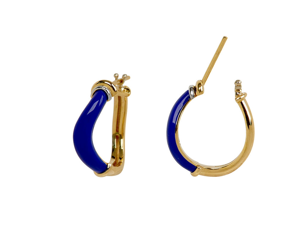 L'Atelier Nawbar Lapis Boa Belly Stone Hoop Earrings - closure