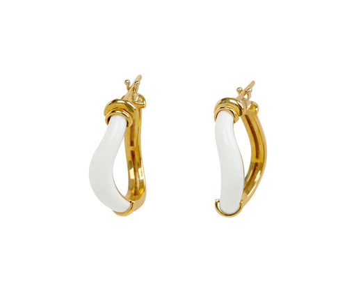 L'Atelier Nawbar Boa Belly Stone White Onyx Hoop Earrings