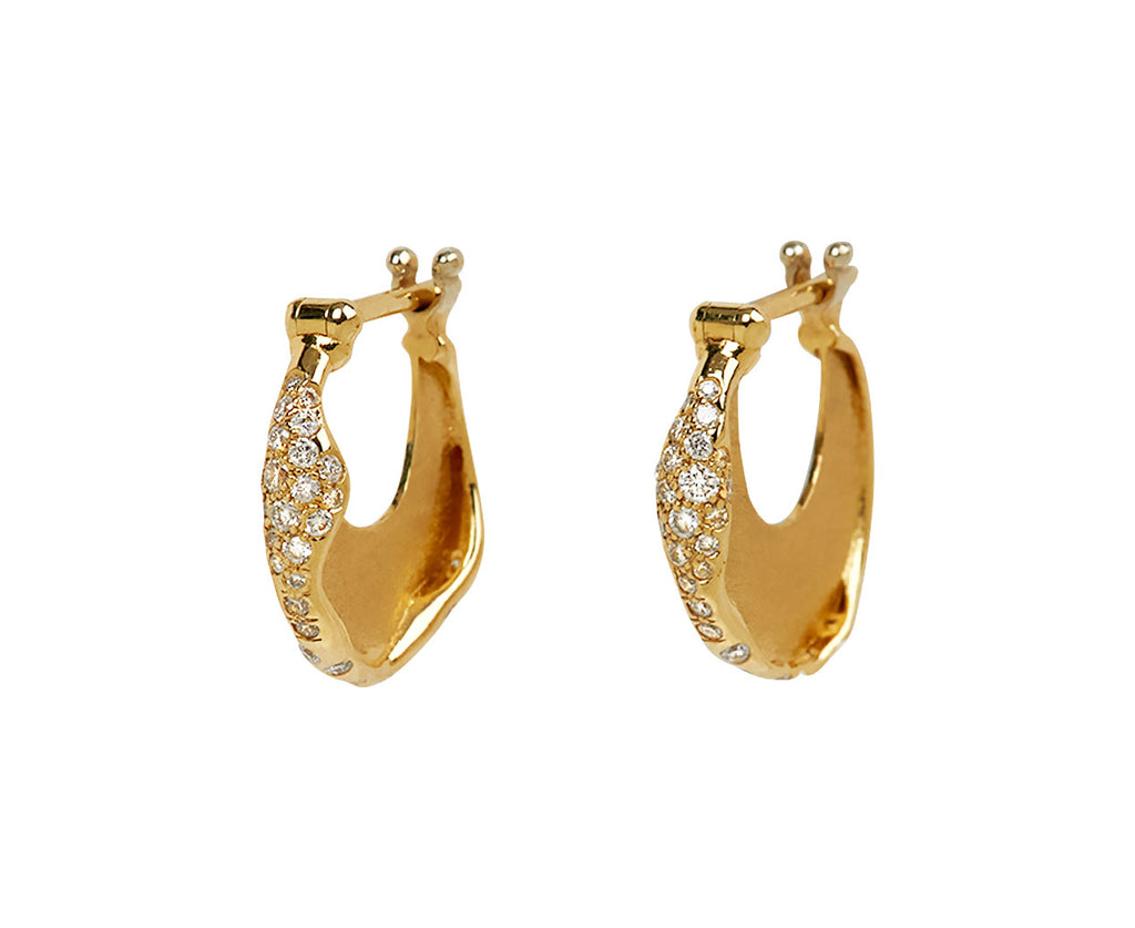 L'Atelier Nawbar Armour Molten Disc Hoop Earrings