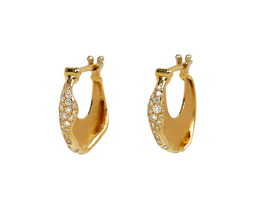 L'Atelier Nawbar Armour Molten Disc Hoop Earrings