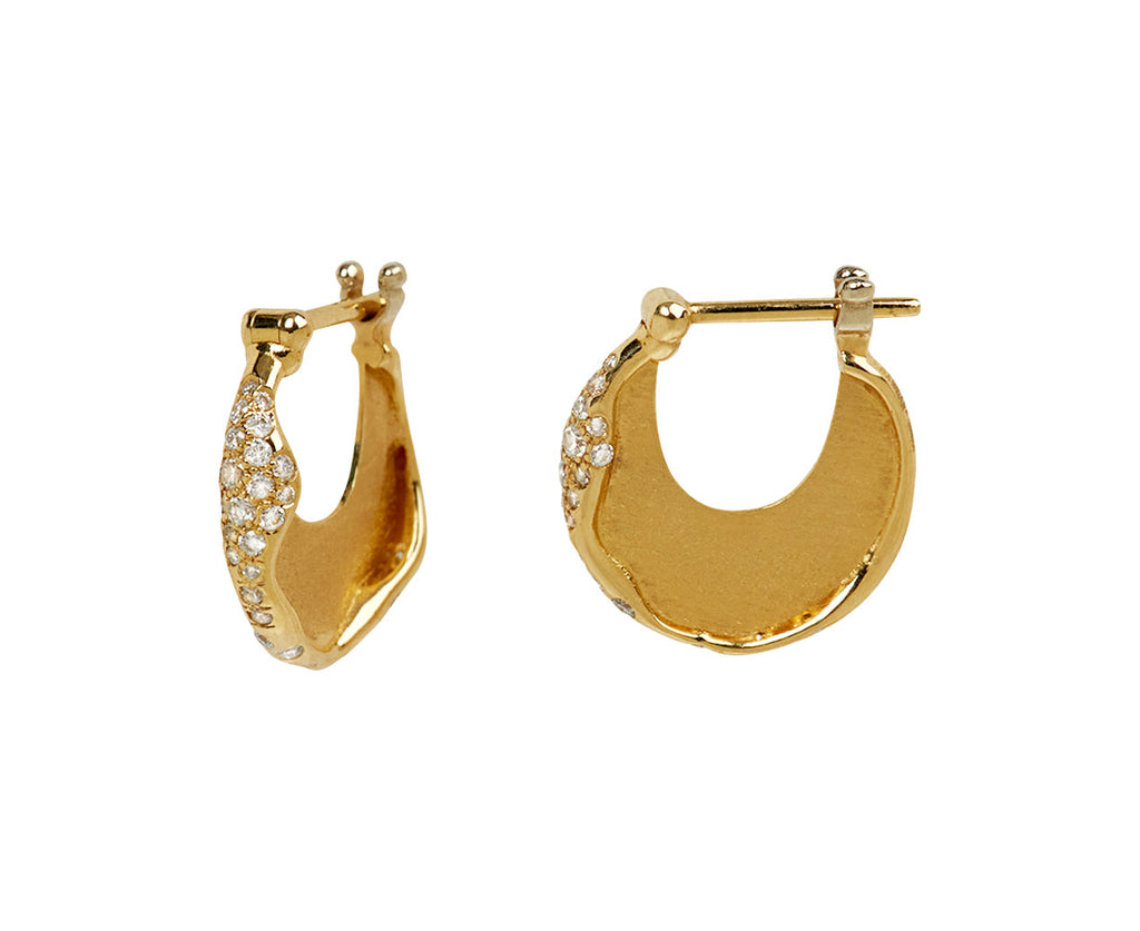 L'Atelier Nawbar Armour Molten Disc Hoop Earrings - side