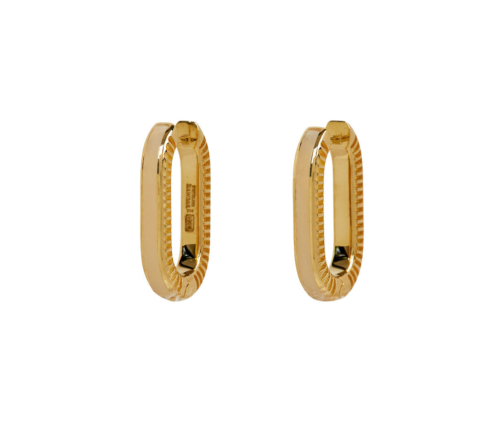 L'Atelier Nawbar Mother-of-Pearl and Diamond Lock Ray 1 Hoop Earrings - back