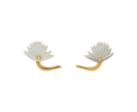 Mother-of-Pearl Flower Stud Earrings - TWISTonline 