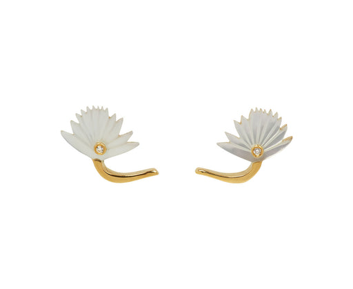 Mother-of-Pearl Flower Stud Earrings - TWISTonline 