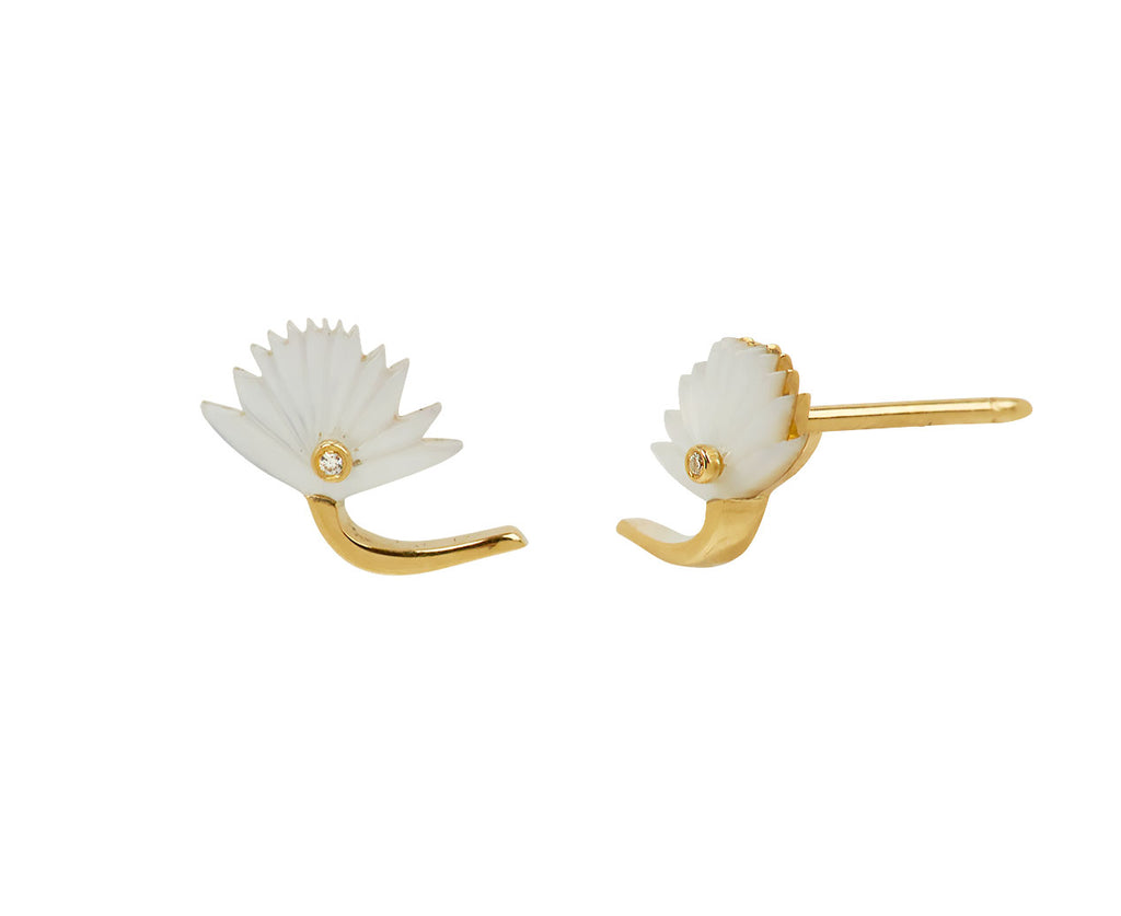 Mother-of-Pearl Flower Stud Earrings - TWISTonline 