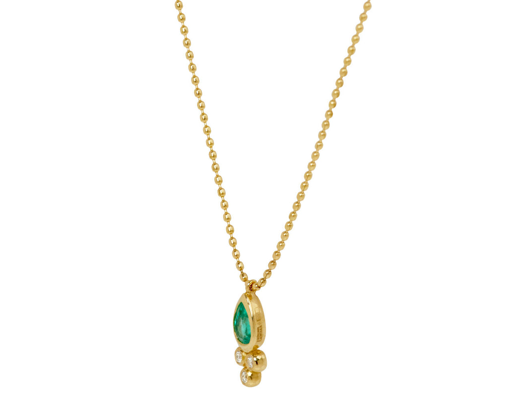 L'Atelier Newbar Armour Tiara Emerald Pendant Necklace - side
