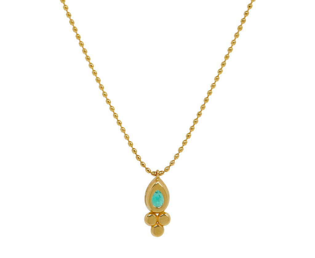 L'Atelier Newbar Armour Tiara Emerald Pendant Necklace - back