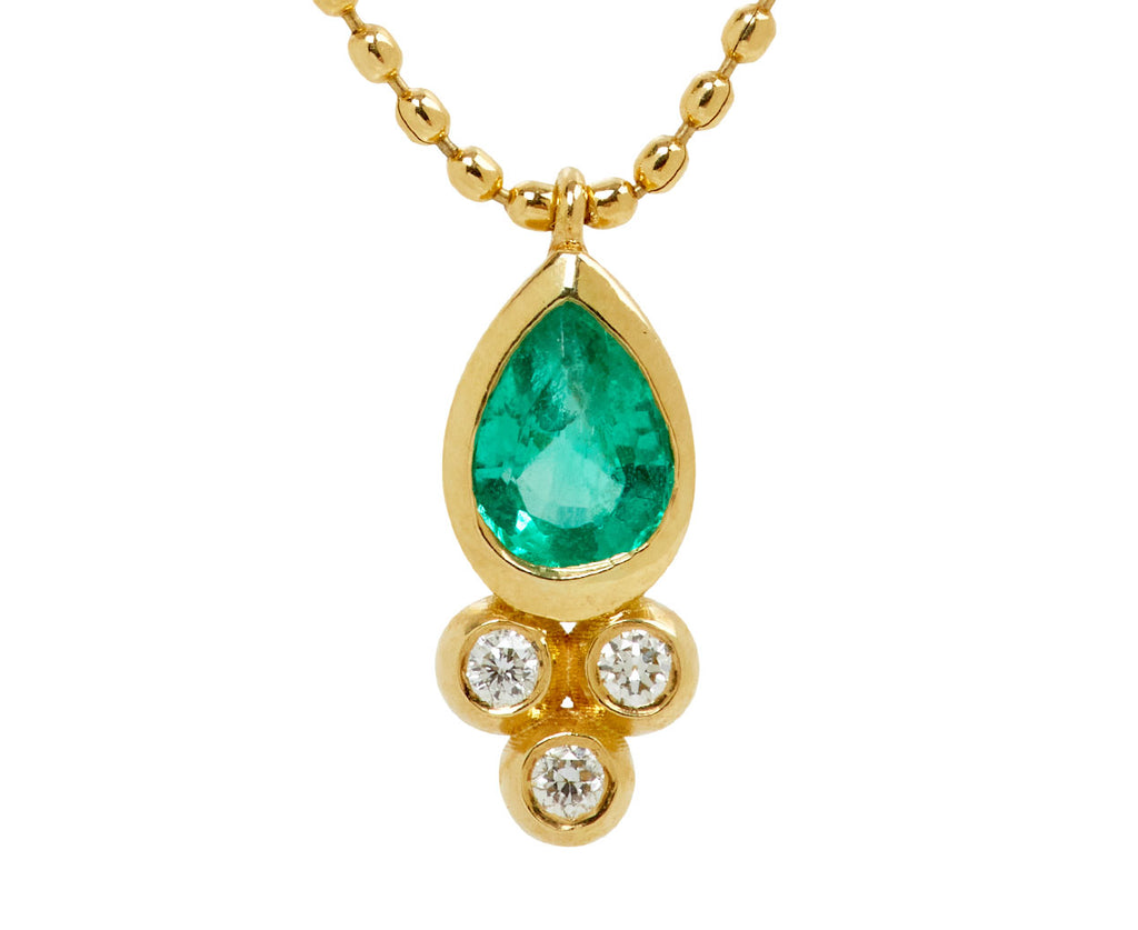 L'Atelier Newbar Armour Tiara Emerald Pendant Necklace - closeup