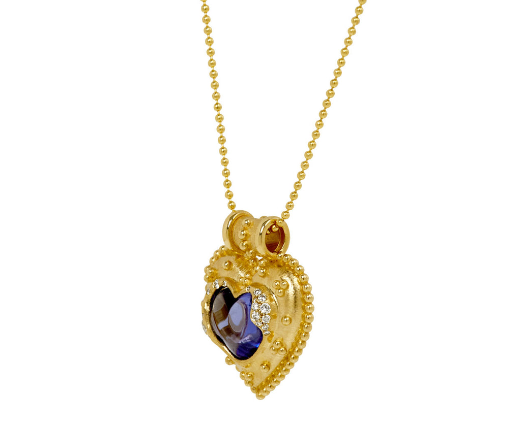L'Atelier Nawbar Large  Armour Shielded Heart Pendant Necklace - side