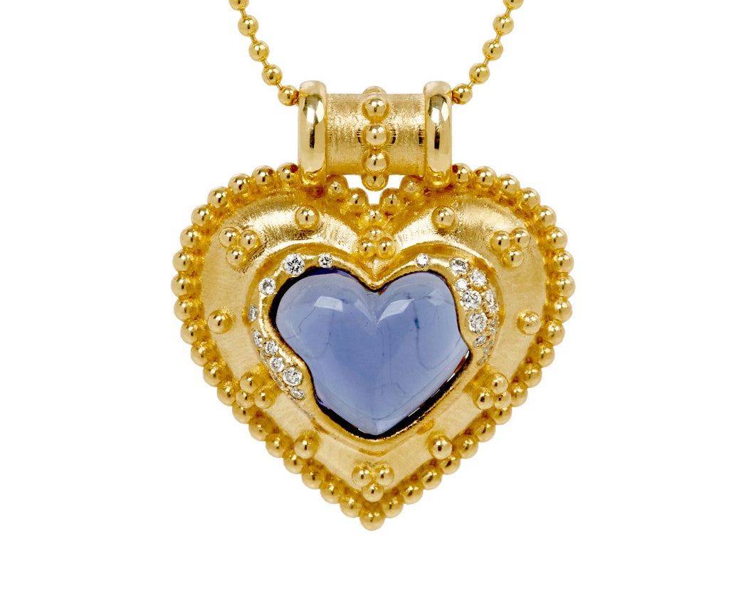 L'Atelier Nawbar Large  Armour Shielded Heart Pendant Necklace - closeup