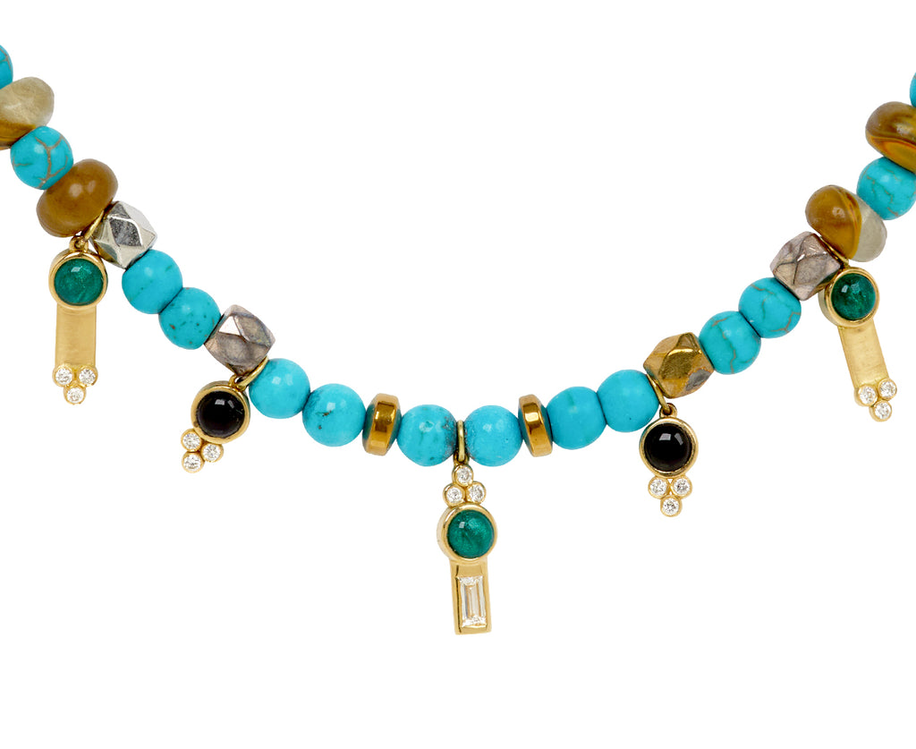 L'Atelier Nawbar Armour Charm Beaded Necklace - closeup