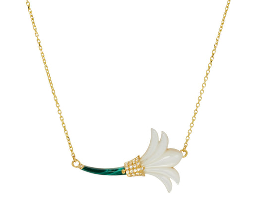 White Mother of Pearl & Malachite Psychedeliah Necklace - TWISTonline 