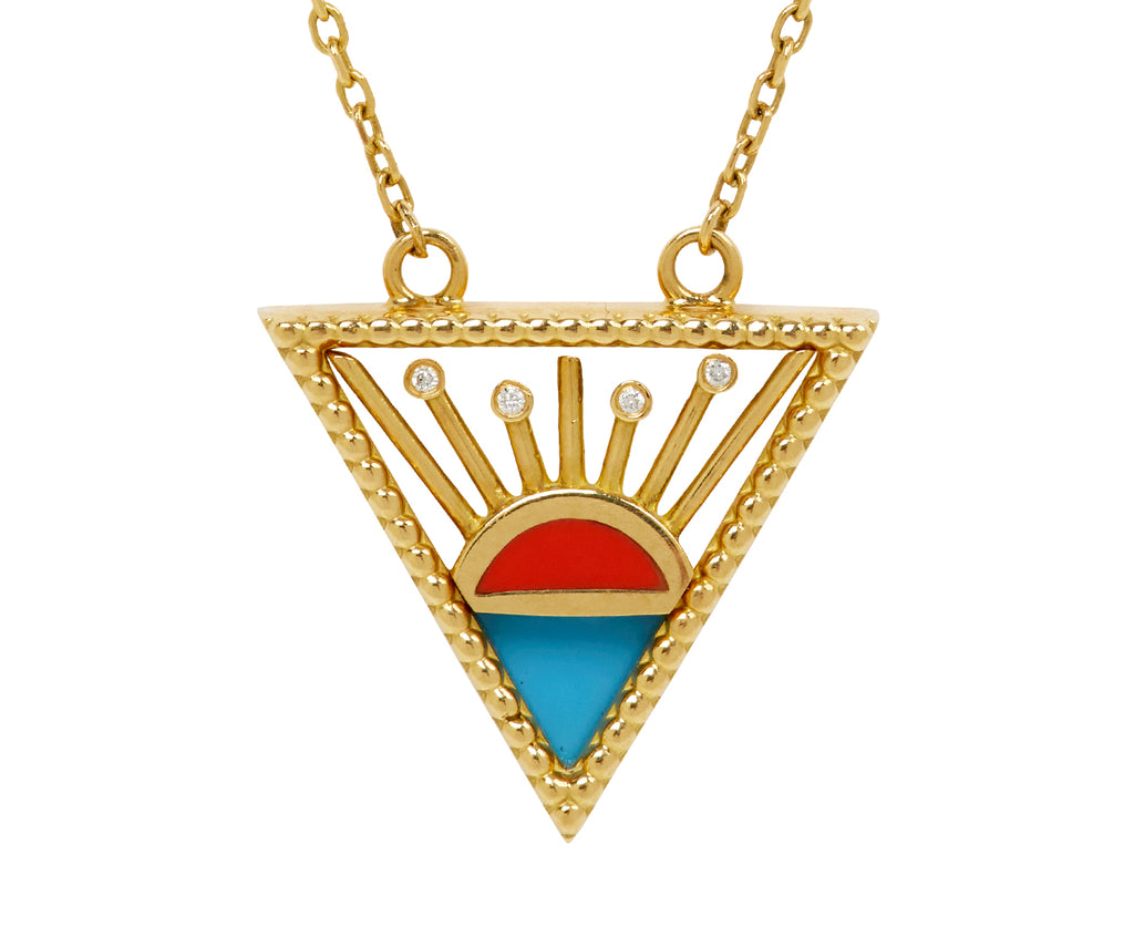 L'Atelier Nawbar Triangle Sunset Pendant Necklace - closeup